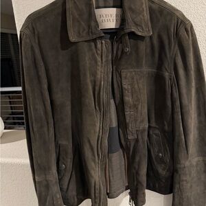 Burberry Men's Dark Brown Suede Field Jacket